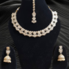 Pretty Cherry American Diamond Stone Studded Silver Plated Necklace Set