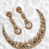 Pretty Cherry Premium Quality Maharani Rose Gold Plated Yellow Stone Studded Necklace - Image 3